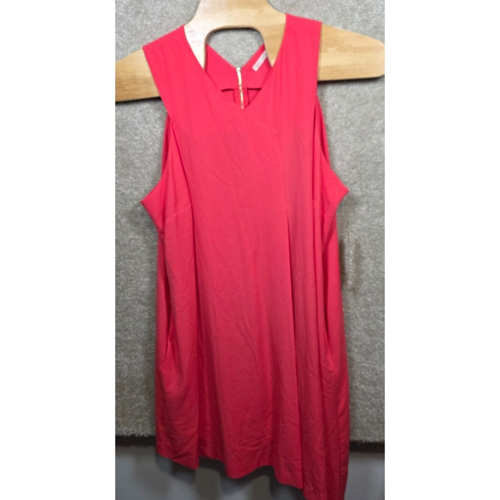 Rachel Roy Dress Women 3X Pink Curvy Collection V-Neck Sleeveless Shift Zip Back